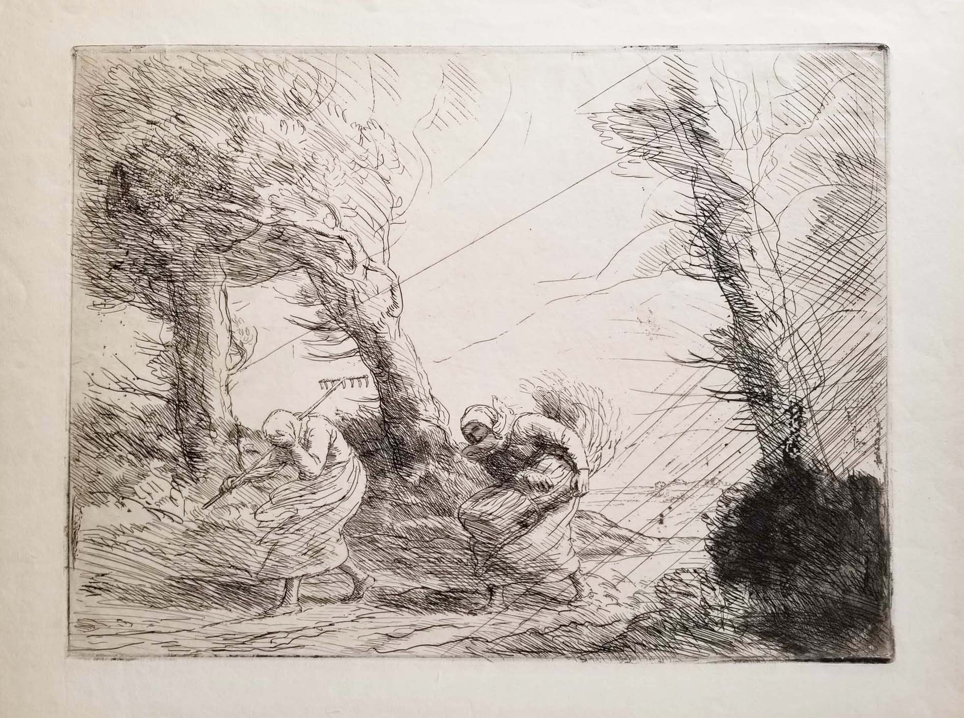 Moissonneurs surpris par l'orage.  1877-1890.