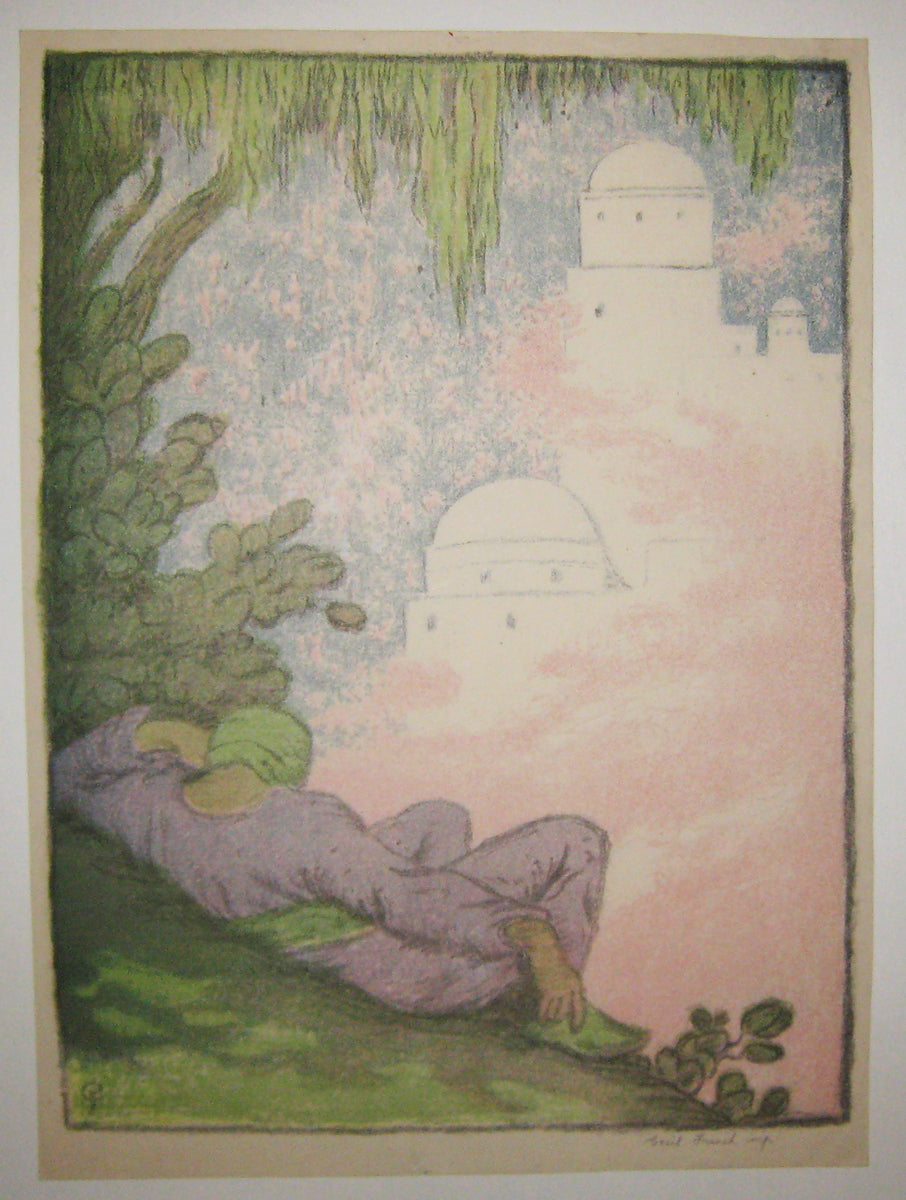 [Homme au repos, dans un paysage oriental].