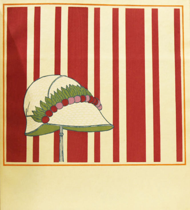 [Chapeau orné de feuilles]. Les Choses de Paul Poiret vues par Georges Lepape. 1911.