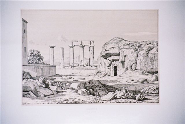 Corinthe. Temple de Neptune.  1845.
