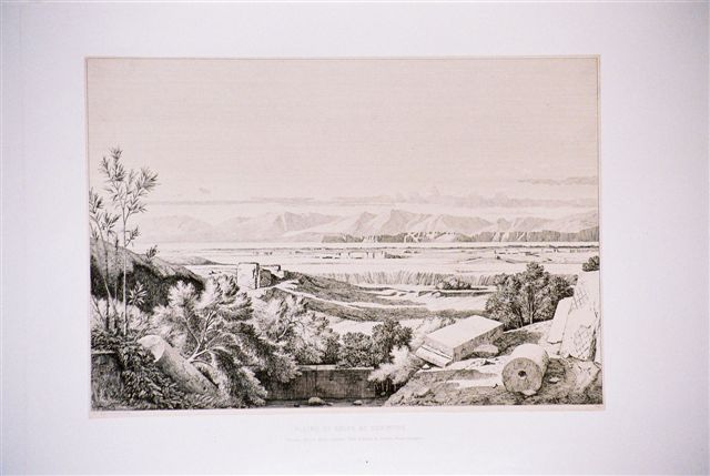 Plaine et Golfe de Corinthe. Parnasse, Helicon, Monts Geraniens, Golfe et Plaine de Corinthe, Ruines Romaines.  1846.
