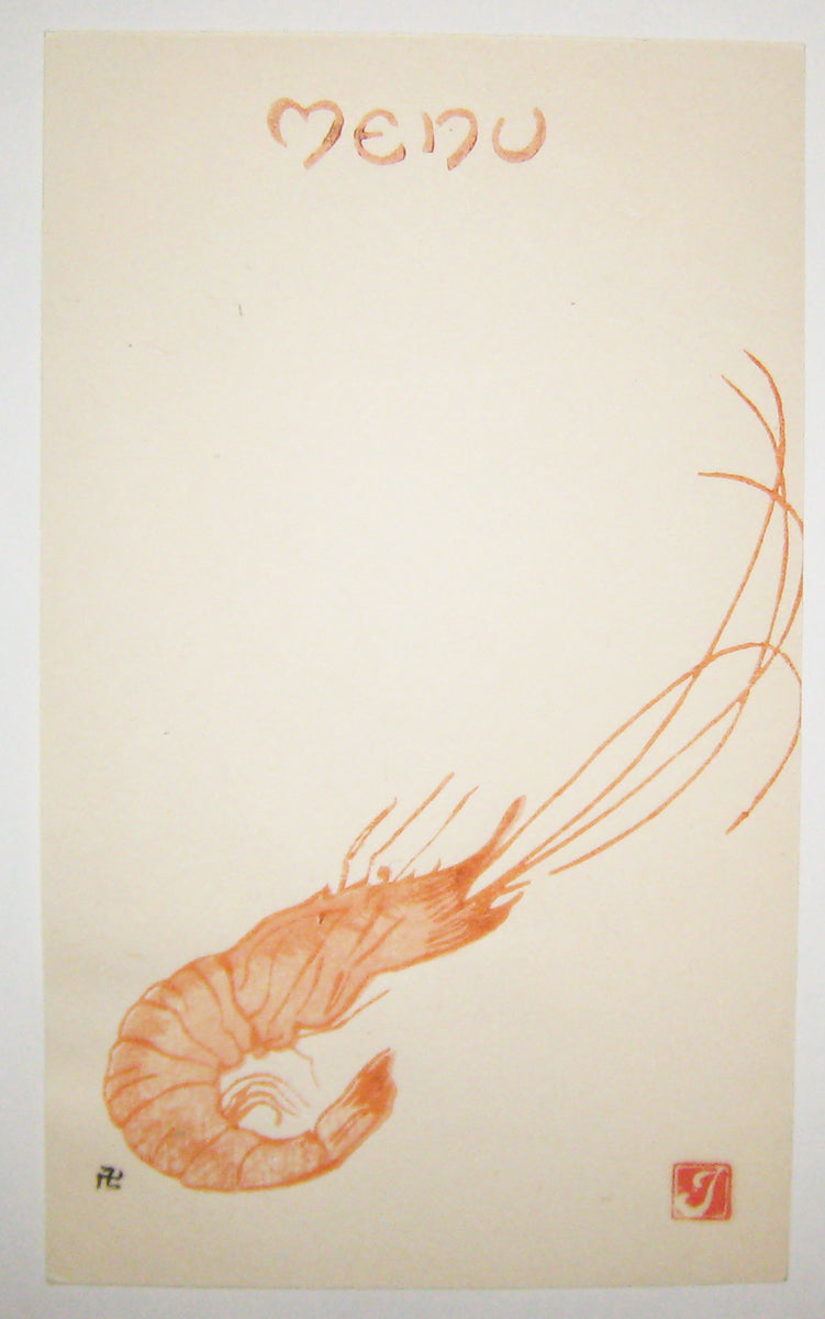 [Carte menu, La crevette]. 