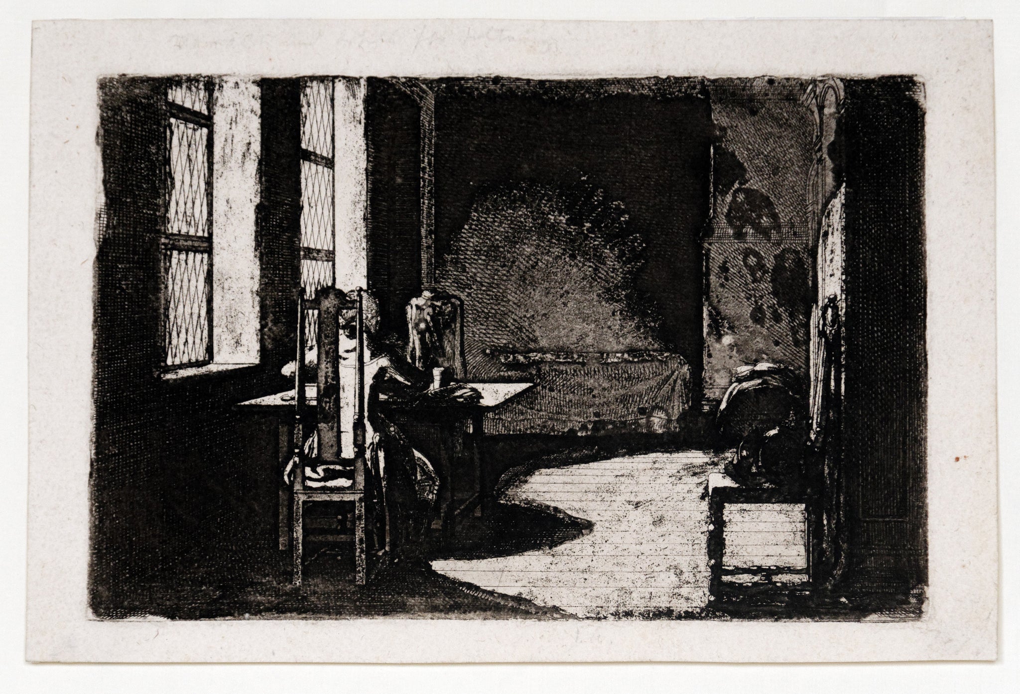 Der Künstler in dem Zimmer seiner Mutter zu Danzig.  [L’artiste dans la chambre de sa mère à Dantzig].