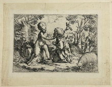 Charger l&#39;image dans la galerie, L&#39;enfant Saint Jean-Baptiste agenouillé devant l&#39;Enfant Jésus lui caressant son visage.Vers 1595-1600.
