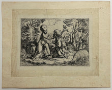 Charger l&#39;image dans la galerie, L&#39;enfant Saint Jean-Baptiste agenouillé devant l&#39;Enfant Jésus lui caressant son visage.Vers 1595-1600.
