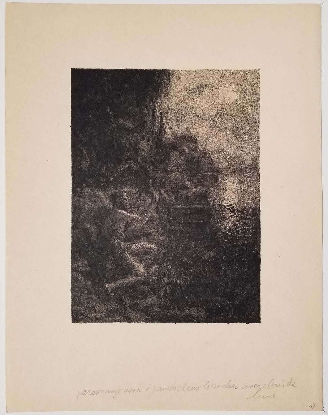 Dieu marin sur une rive rocheuse au clair de lune. 1926.
