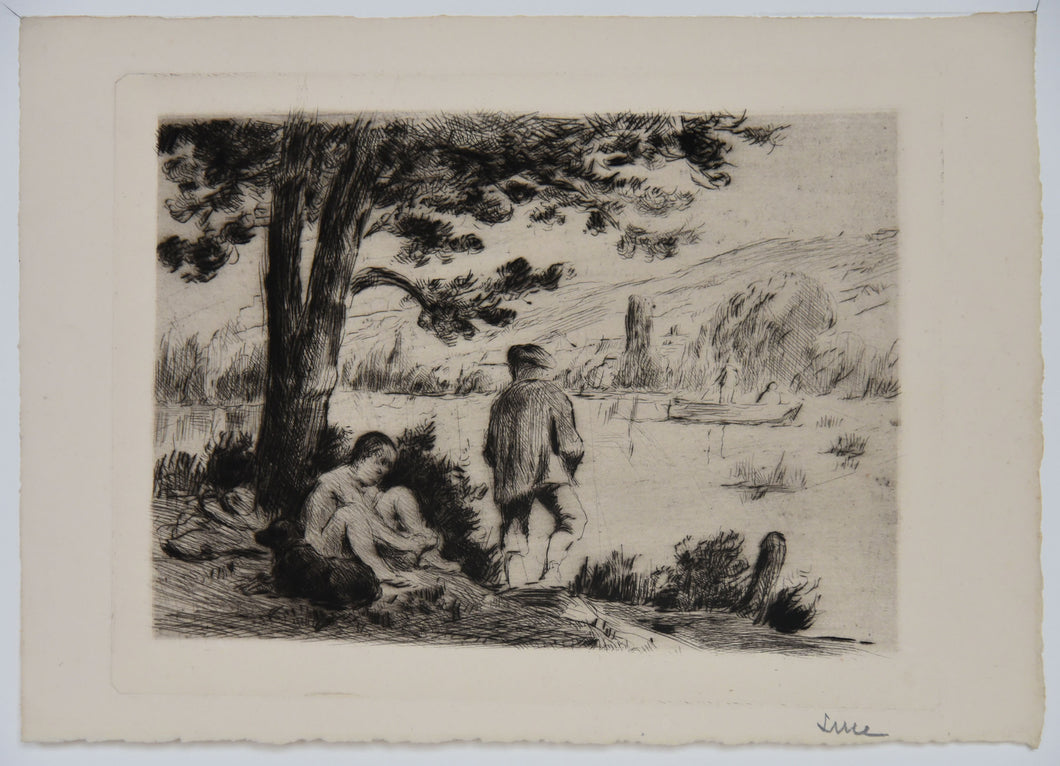 [Baigneurs sous un arbre].