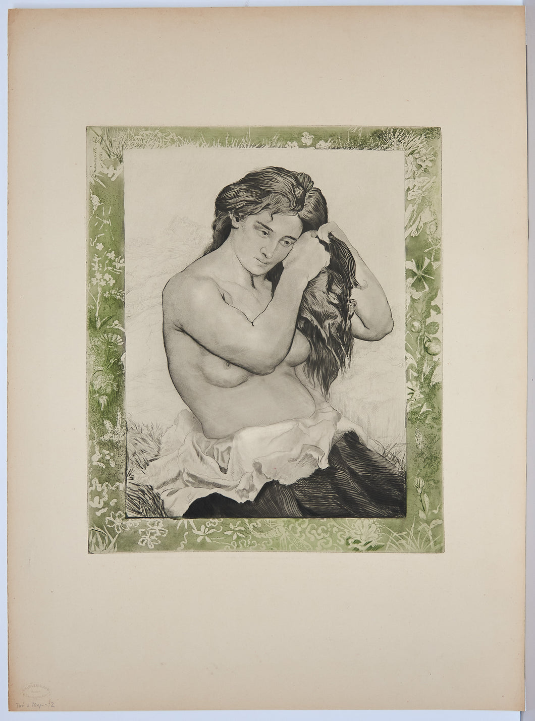 [Femme nue à sa toilette, se coiffant].