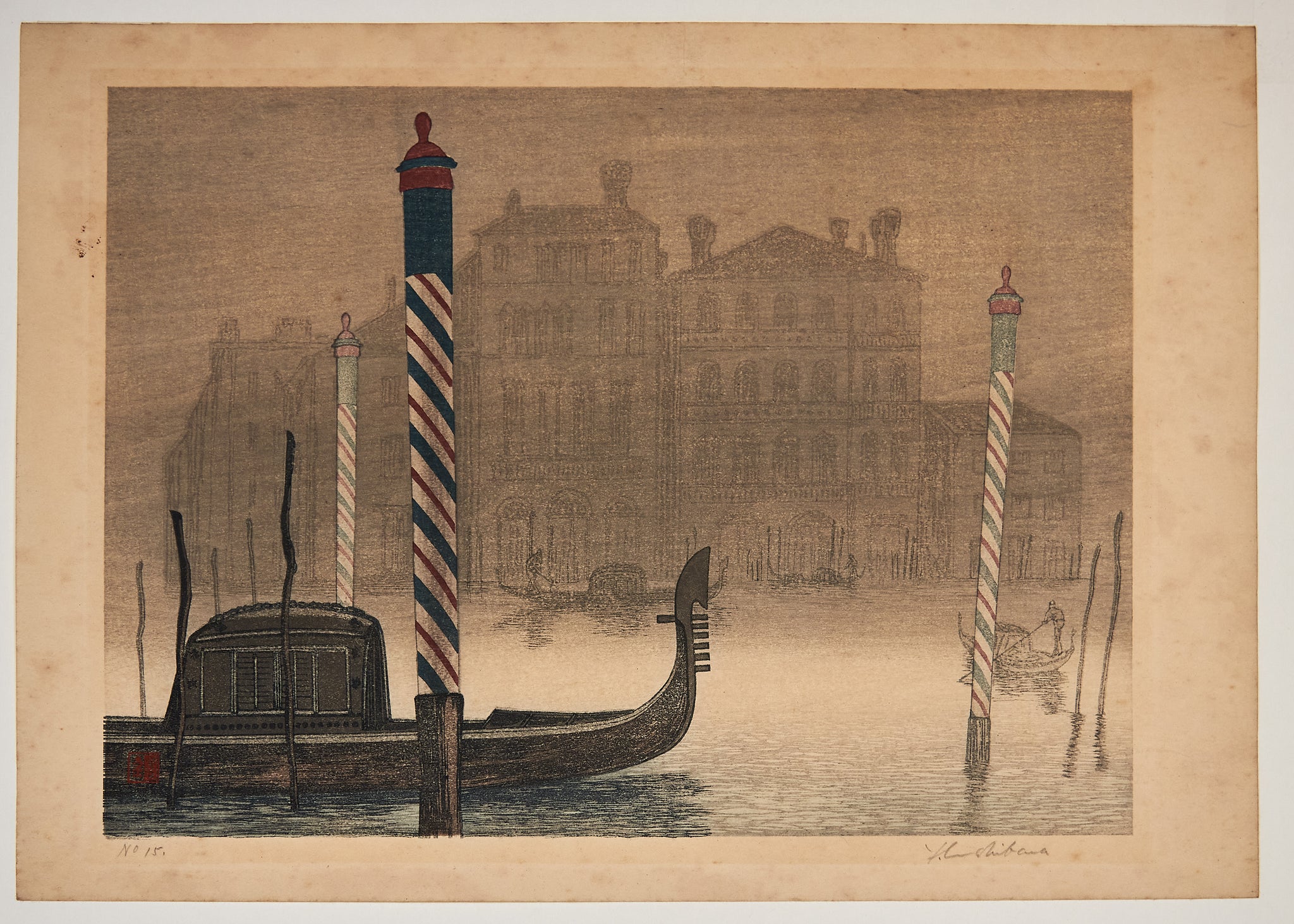 [Gondoles sur la Lagune].