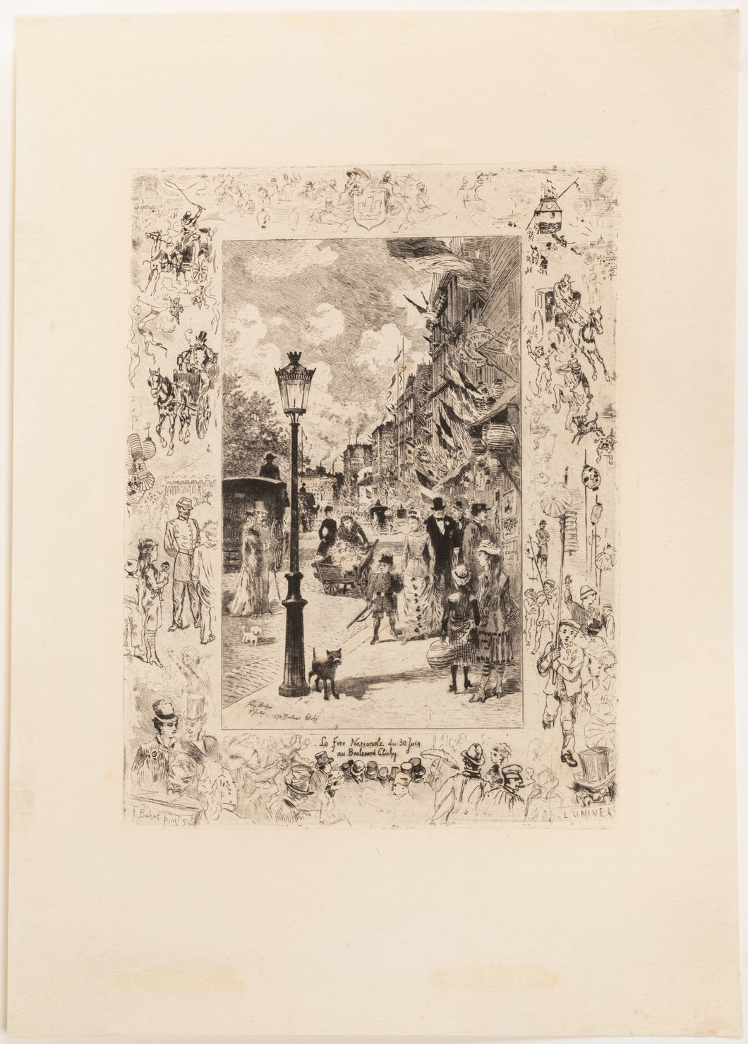 La fête Nationale au boulevard Clichy. 1878.