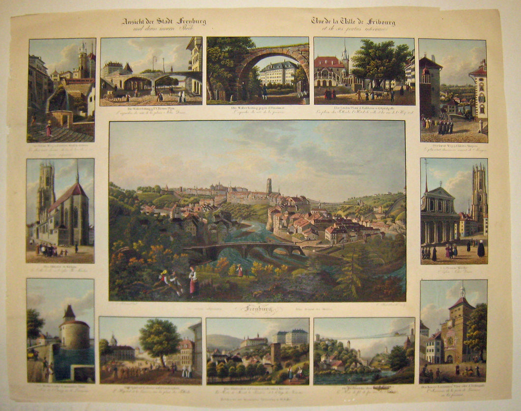 Vue de la Ville de Fribourg et de ses parties intérieures.
