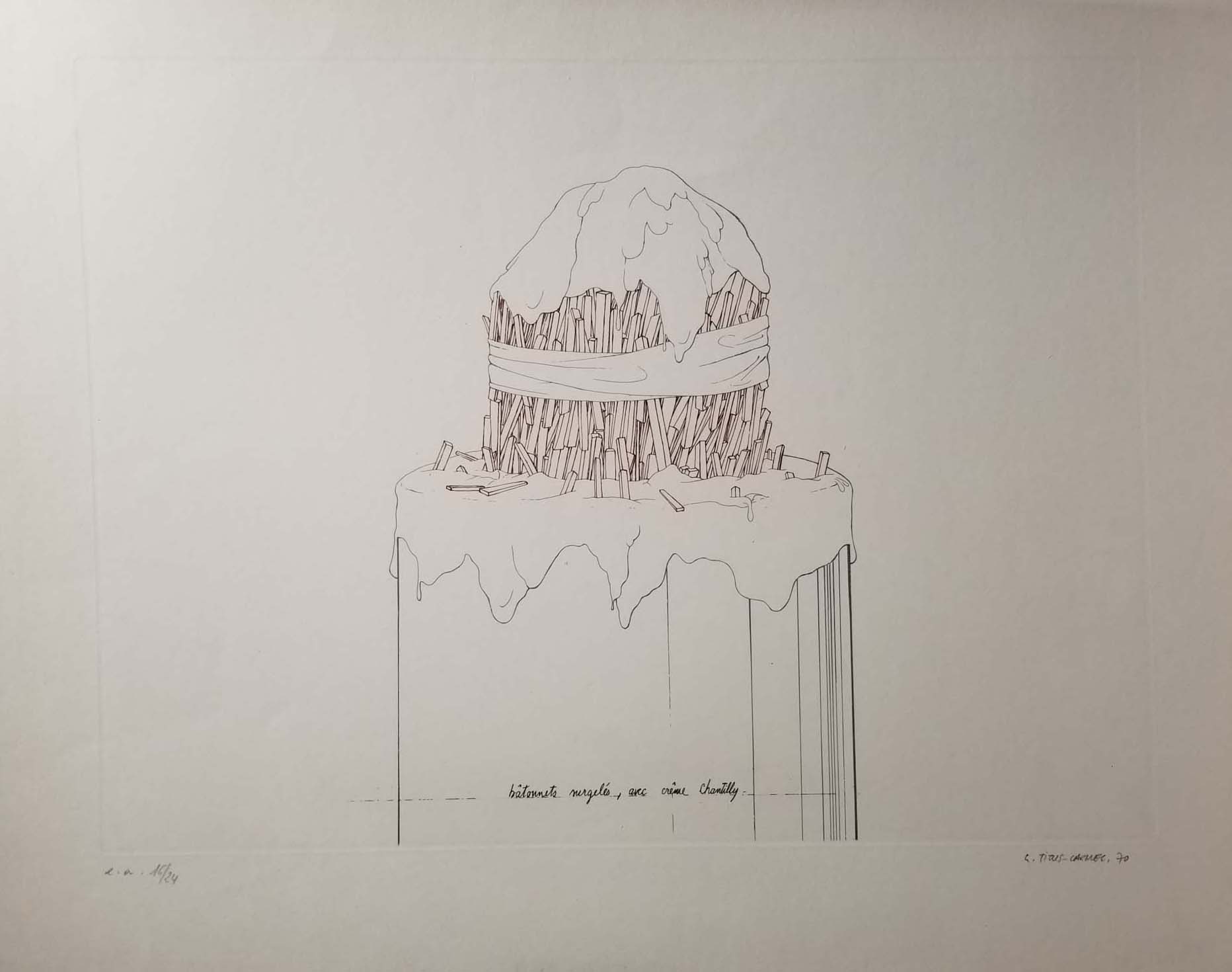 [Bâtonnets surgelés, avec crème chantilly]. 1970.