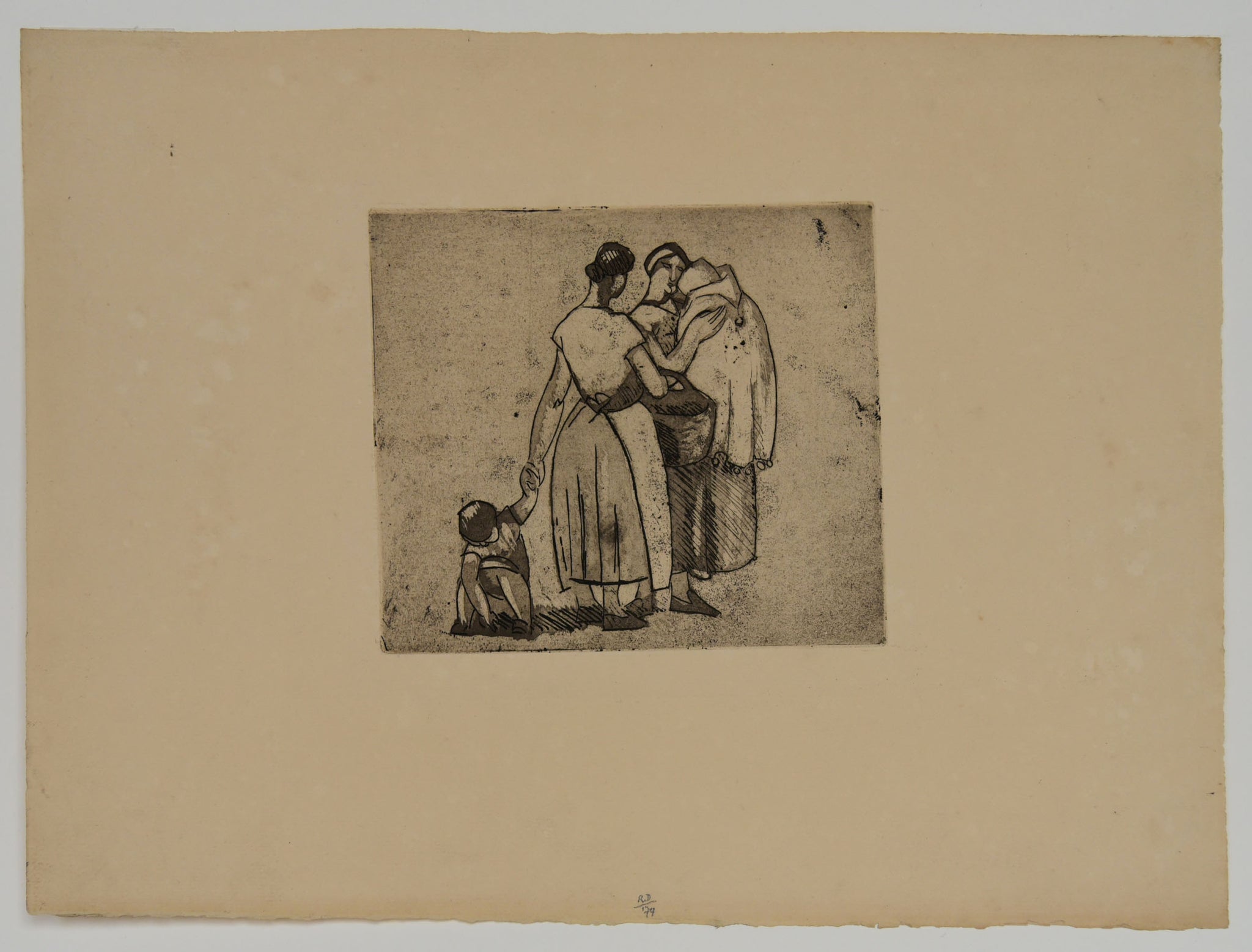 [Deux paysannes aux enfants].