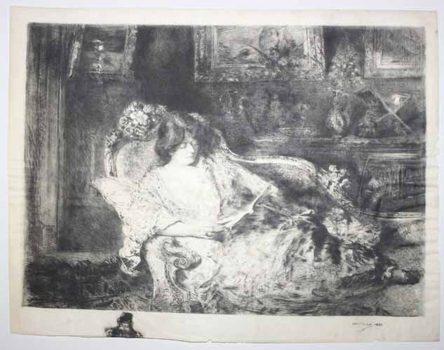 [Liseuse allongée sur une méridienne]. 