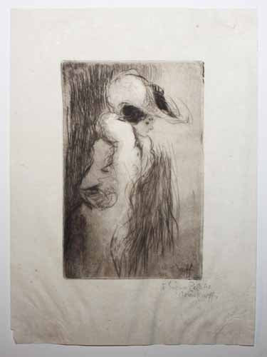 [Jeune élégante, debout, de profil droit]. 