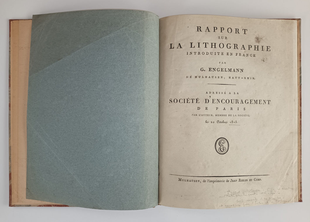 Rapport sur la lithographie introduite en France.1815.