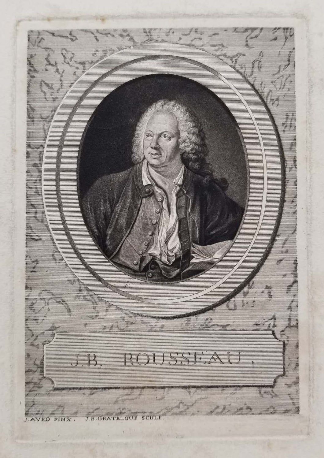 Portrait de Jean-Baptiste Rousseau (Paris 1669 † 1741 Bruxelles).  1766.