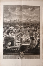Charger l&#39;image dans la galerie, Quatre vues monumentales de Rome : Campo Vaccino ; Pont et Château Saint Ange ; Saint Paul et le Mont Aventin ; basilique Sainte-Marie-Majeure. 1765-1771.
