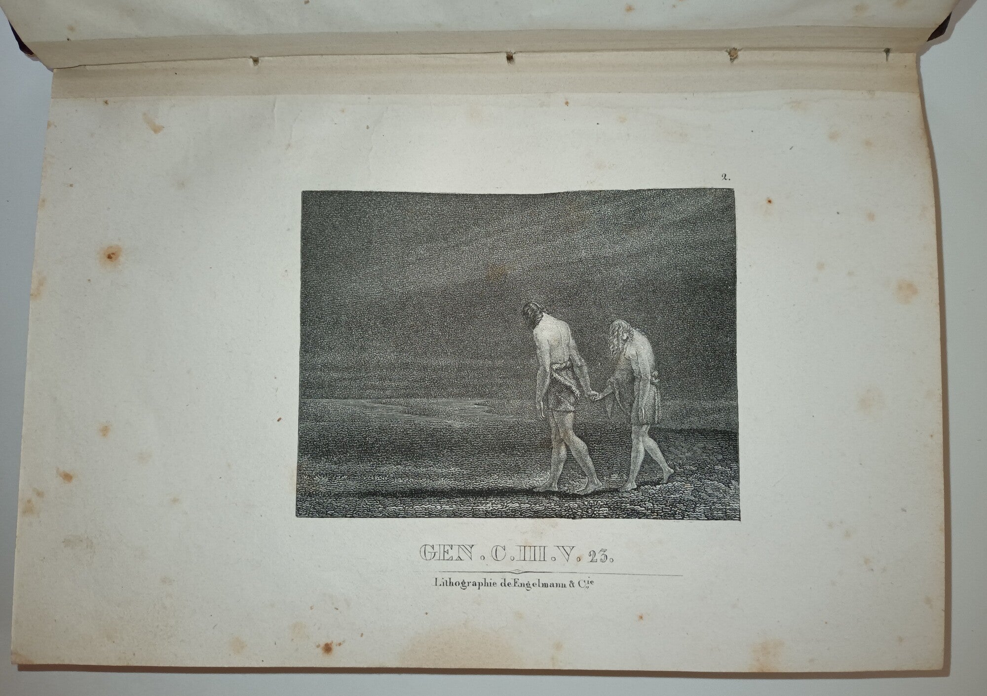 [Cinquante dessins lithographiés, représentant les principaux traits de la Bible]. [vers 1823].