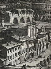 Charger l&#39;image dans la galerie, Quatre vues monumentales de Rome : Campo Vaccino ; Pont et Château Saint Ange ; Saint Paul et le Mont Aventin ; basilique Sainte-Marie-Majeure. 1765-1771.
