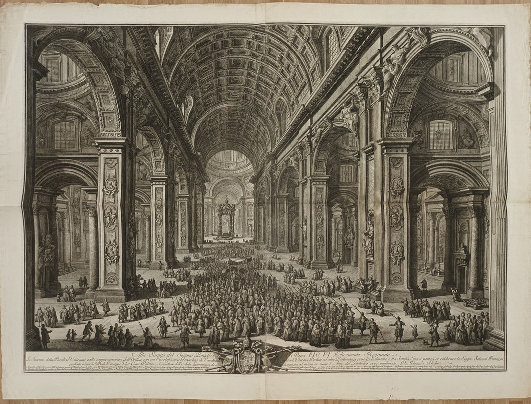Deux vues monumentales de la Basilique Saint-Pierre de Rome. 1774-1775