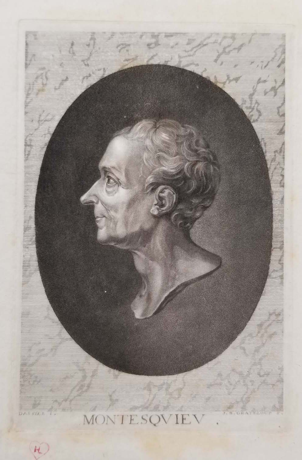 Portrait de Montesquieu (La Brède 1689 † 1755 Paris).  1768.