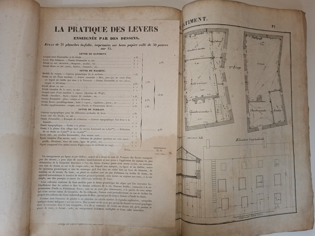 La pratique des levers, enseigné par des dessins, par B*****, professeur des cours industriels-gratuits de Metz, etc. [vers 1830-1831]