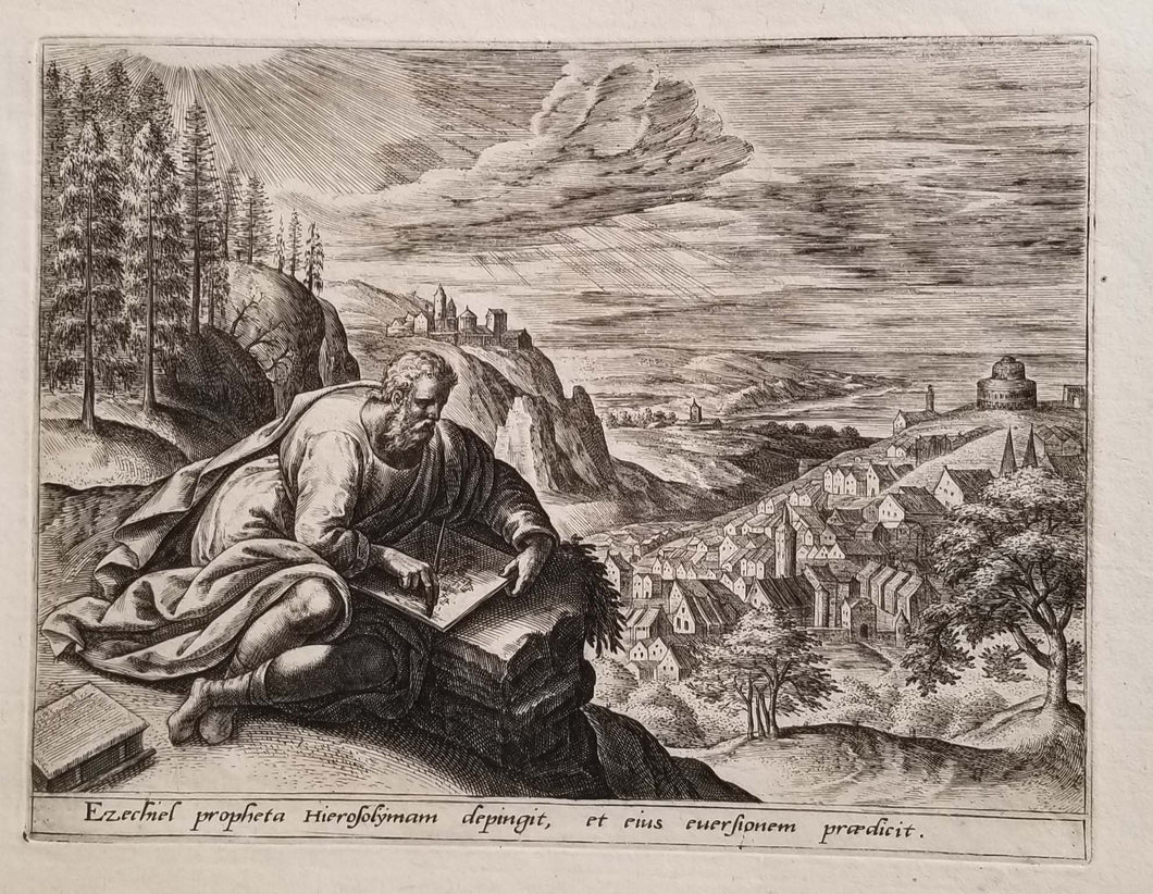 [Le prophète Ezechiel priant dans un paysage].