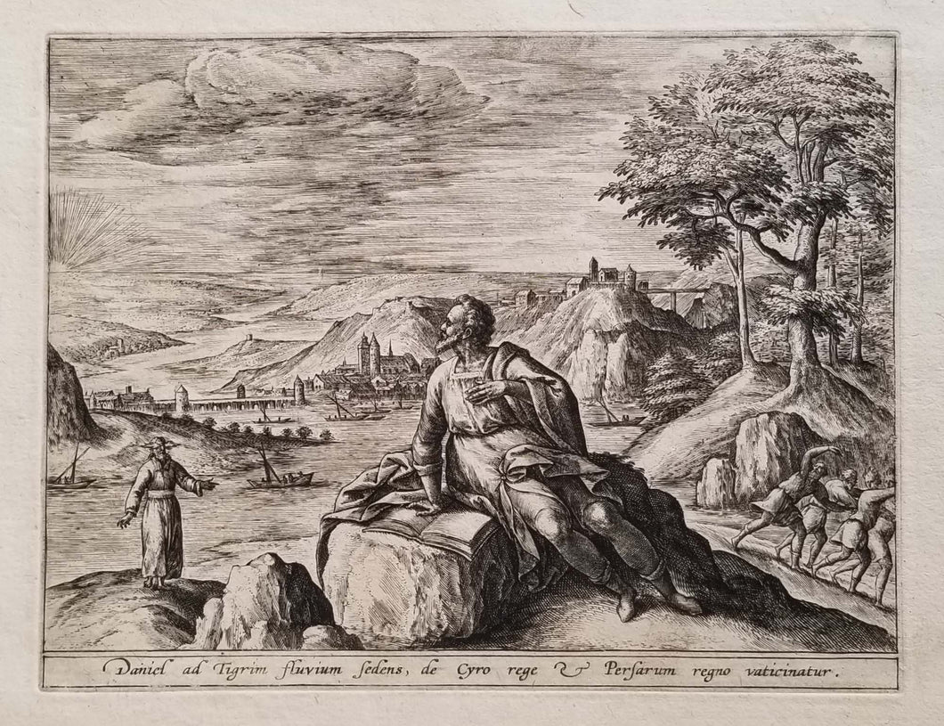 [Le prophète Daniel priant dans un paysage].