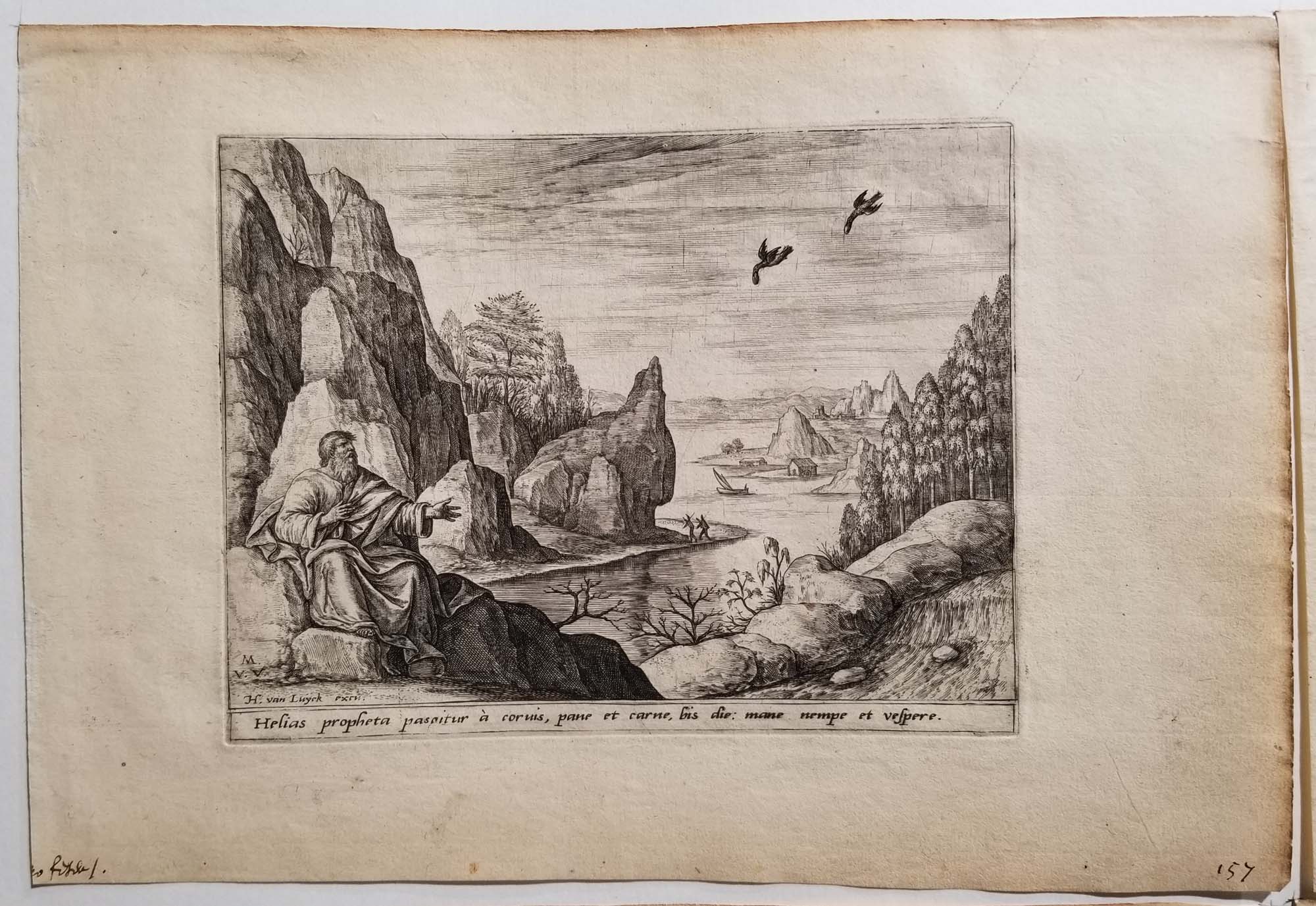 [Le prophète Helias priant dans un paysage].