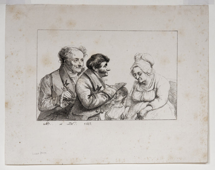 [Portraits de Vivant-Denon, Jean-Baptiste Mauzaisse, une vieille dame et son enfant]. 