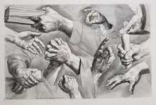 Charger l&#39;image dans la galerie, [Etudes de mains]. Naturae artis studio felicite representate pars II. Exhibens varice figurae manus a pueris ad fenes.  c.1720-1730.
