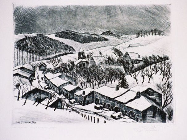Neige à Mirecourt (Vosges).  1934.
