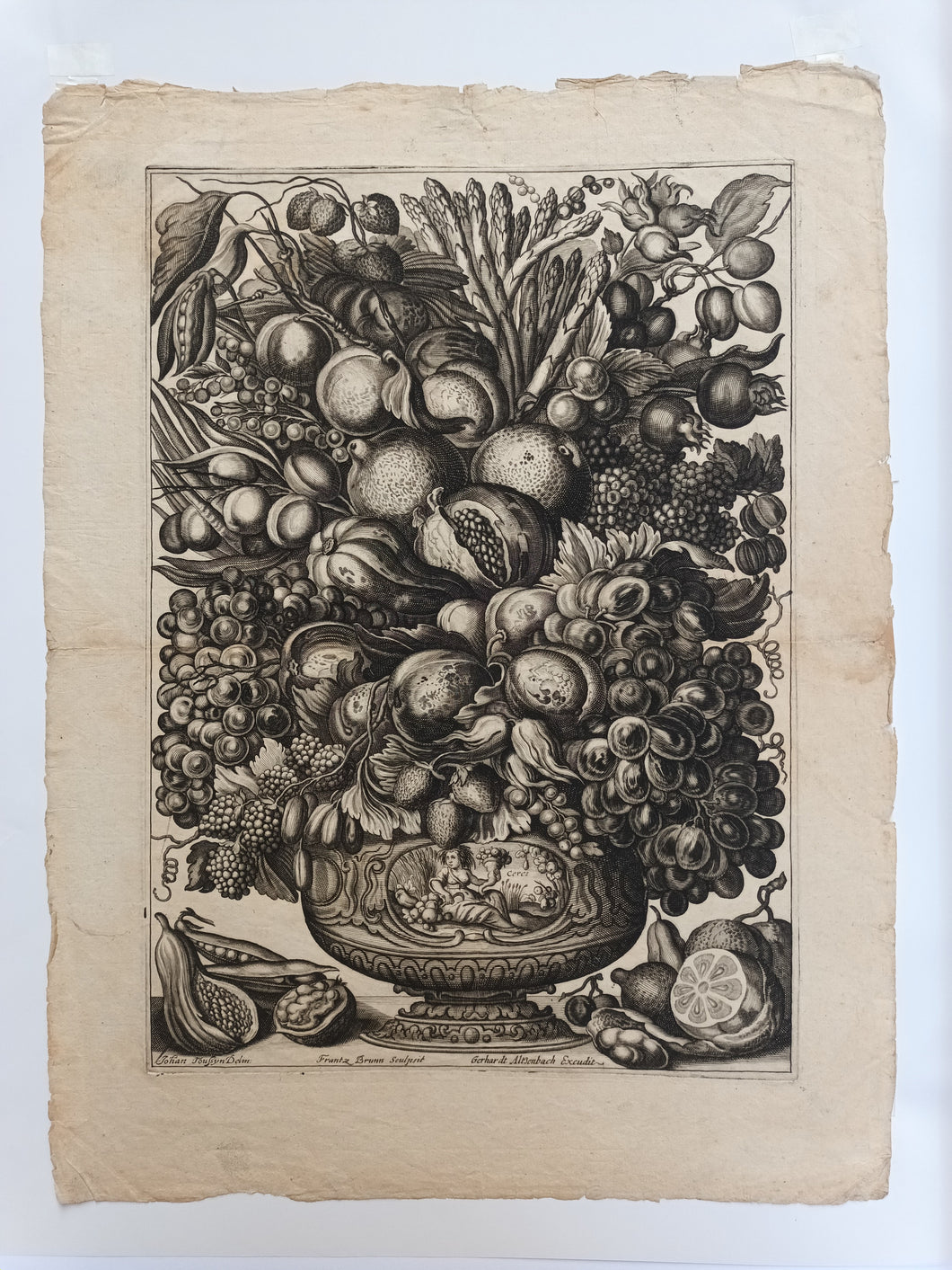 [Allégorie de Cérès – Coupe de fruits et légumes]. Vers 1630.