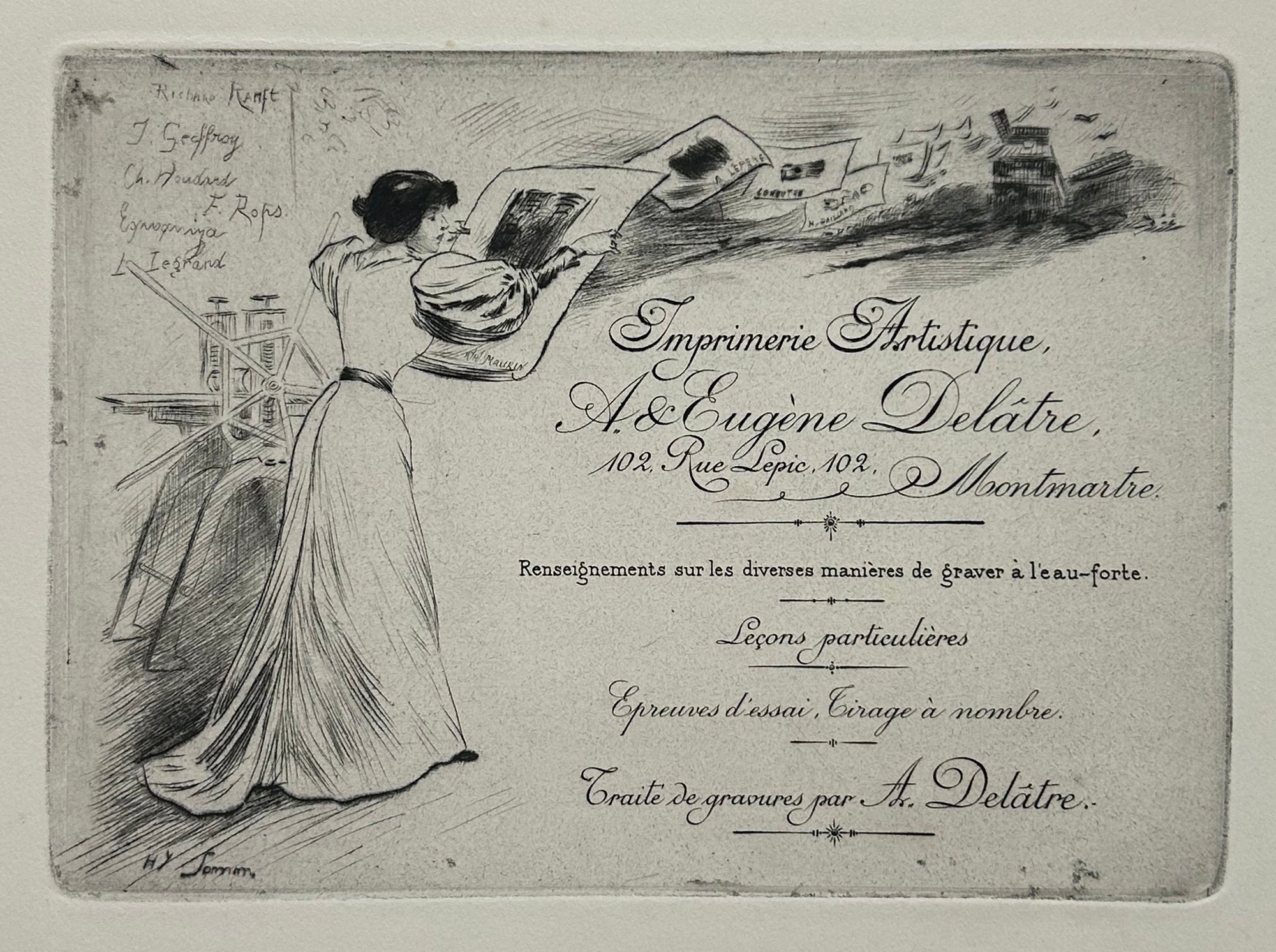 [Rare album de cartes-adresses de l'imprimerie Delâtre].