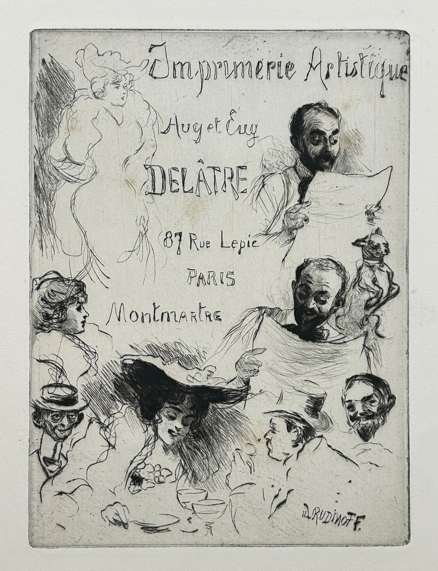 [Rare album de cartes-adresses de l'imprimerie Delâtre].