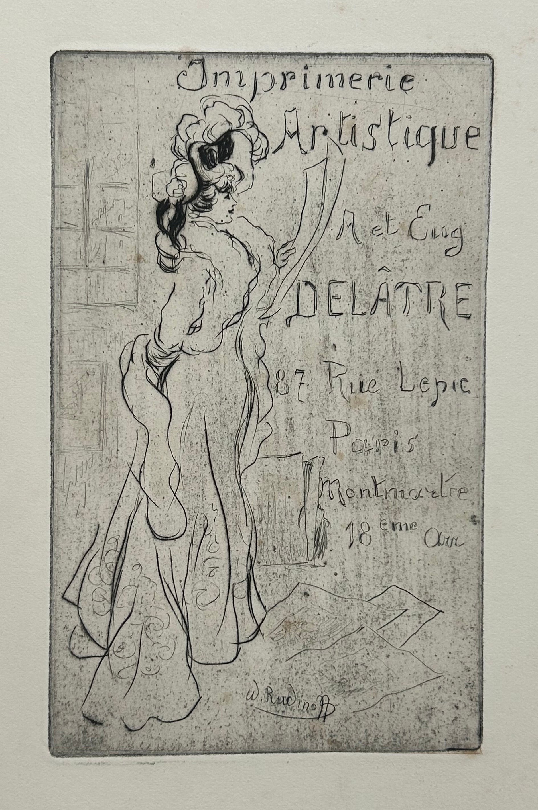 [Rare album de cartes-adresses de l'imprimerie Delâtre].