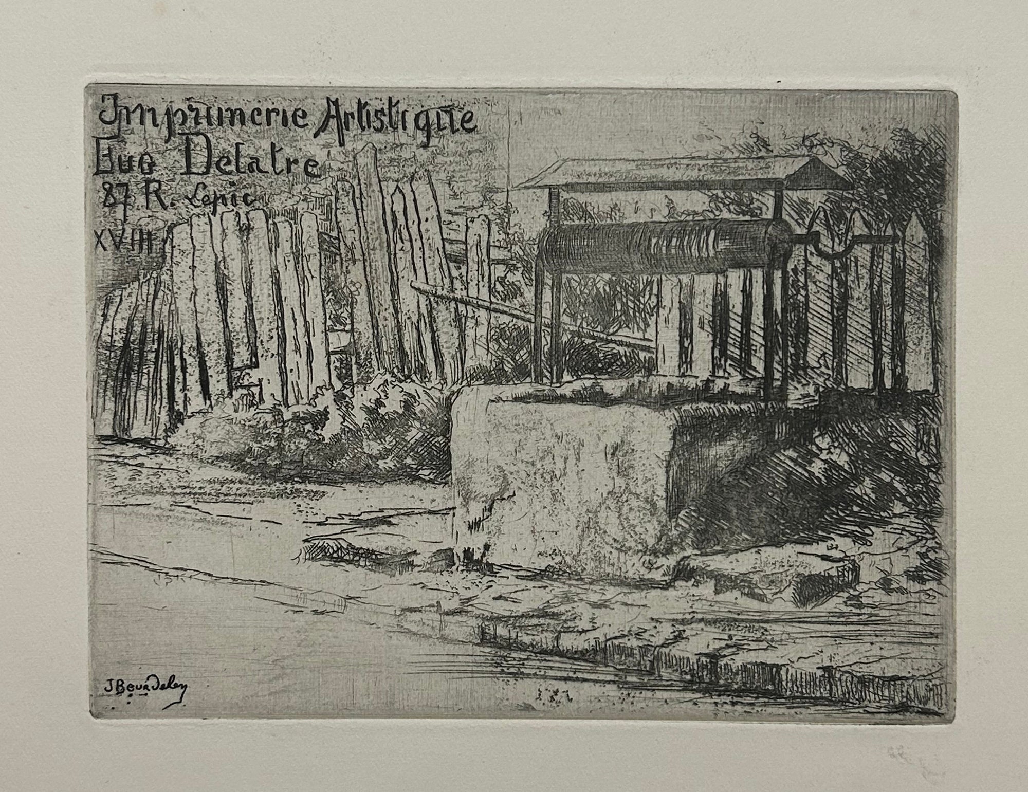 [Rare album de cartes-adresses de l'imprimerie Delâtre].