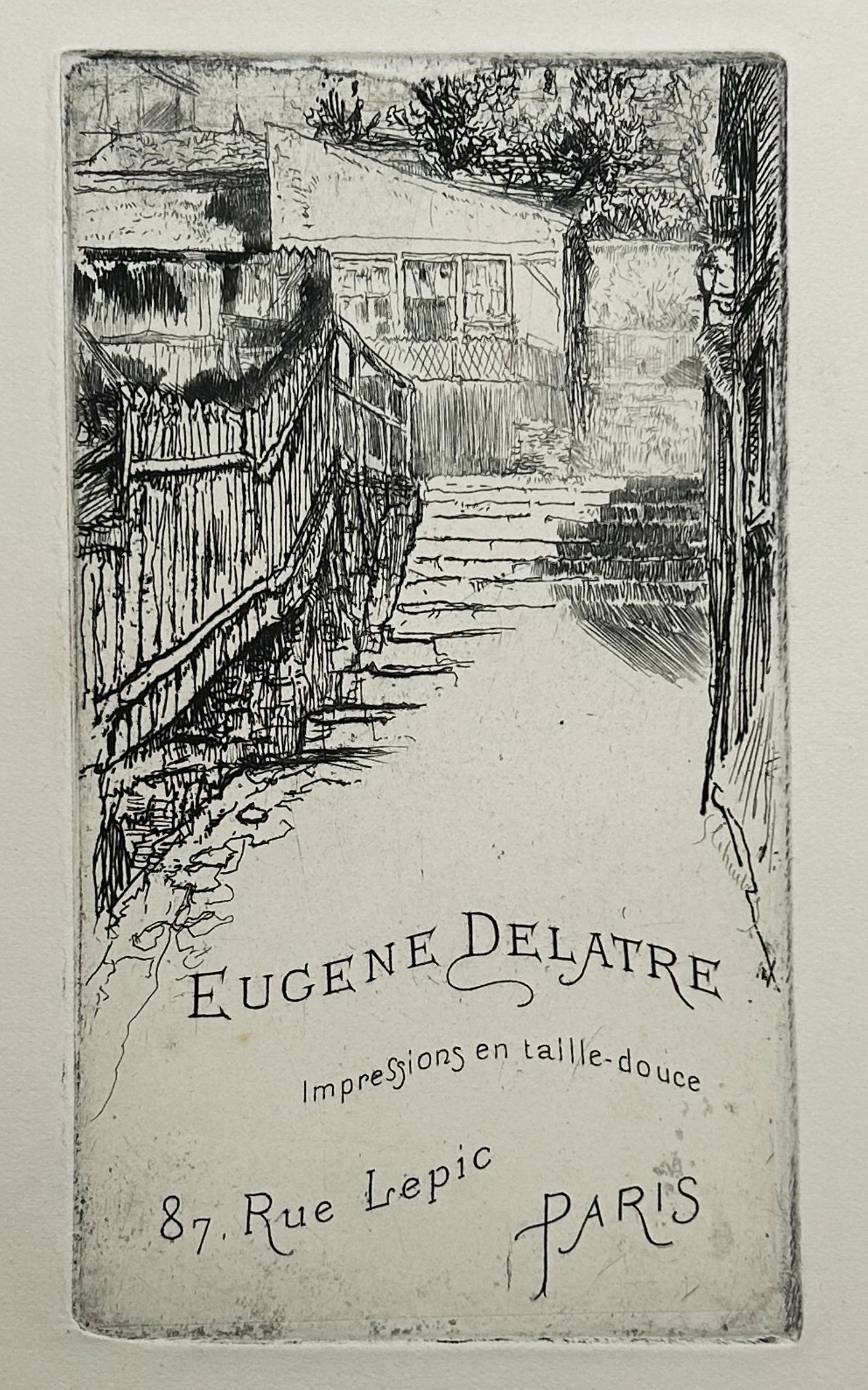 [Rare album de cartes-adresses de l'imprimerie Delâtre].