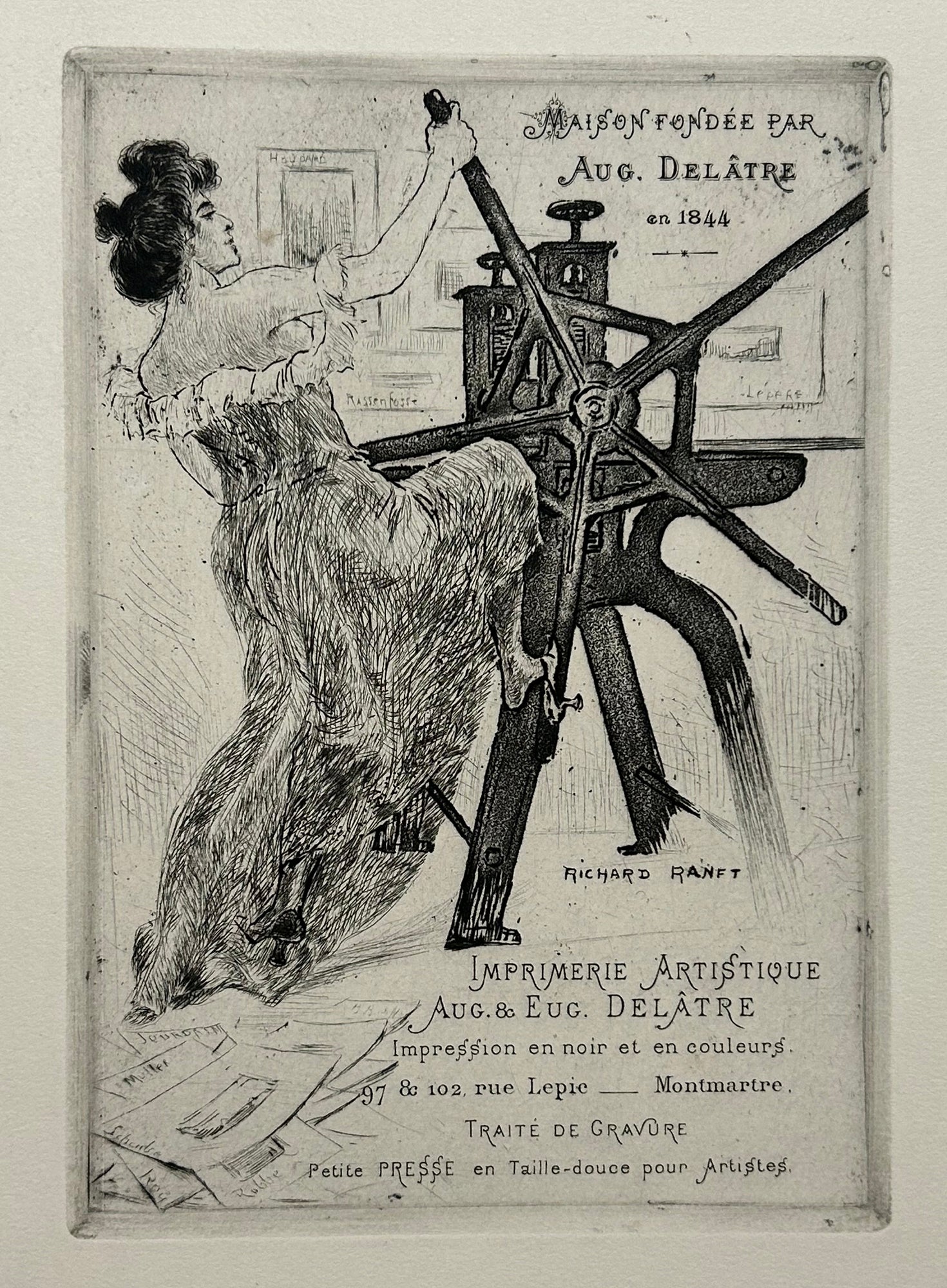 [Rare album de cartes-adresses de l'imprimerie Delâtre].