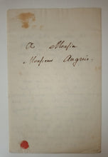 Charger l&#39;image dans la galerie, Lettre autographe. Vers 1816.
