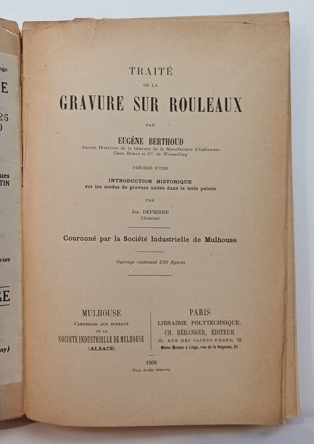 Traité de la gravure sur rouleaux.1906.
