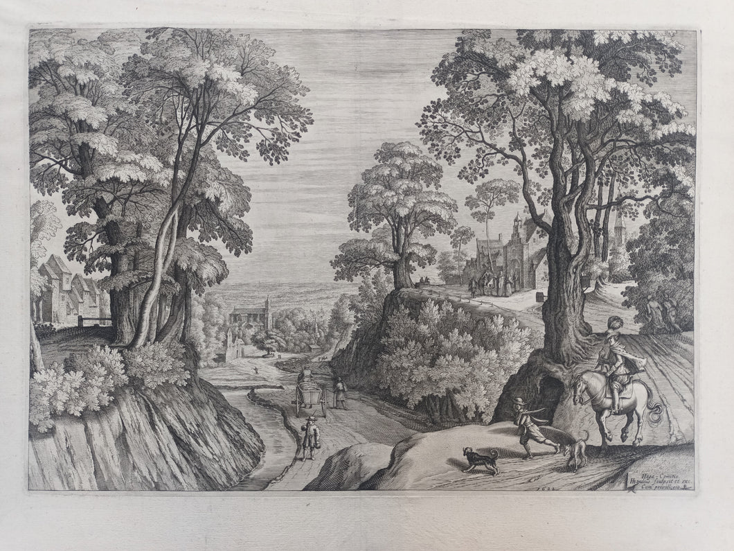 [Paysage avec une chasse au faucon]. 1622.
