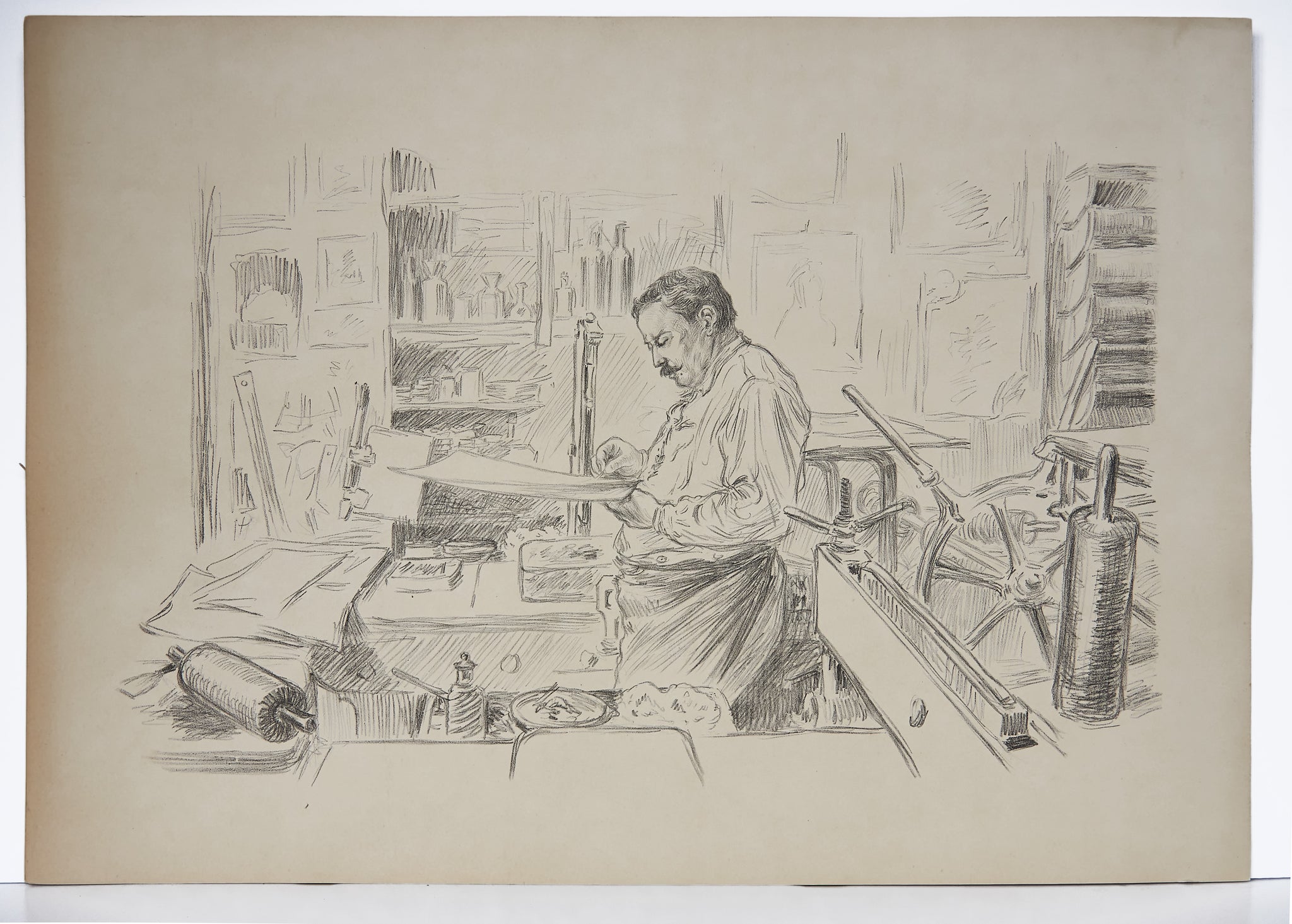 [Imprimeur lithographe dans son atelier]