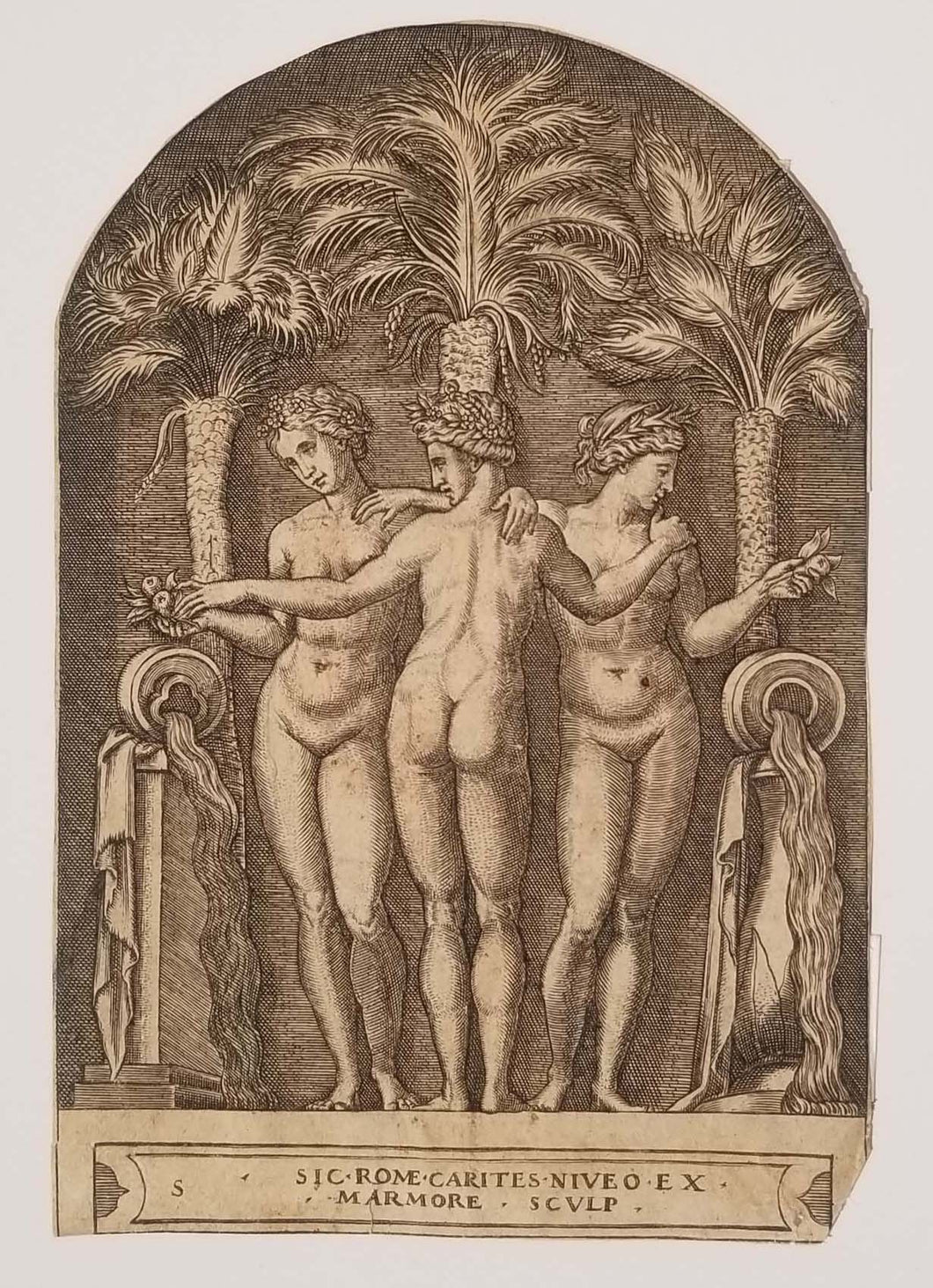 Cupidon et les trois grâces. Avant 1597.