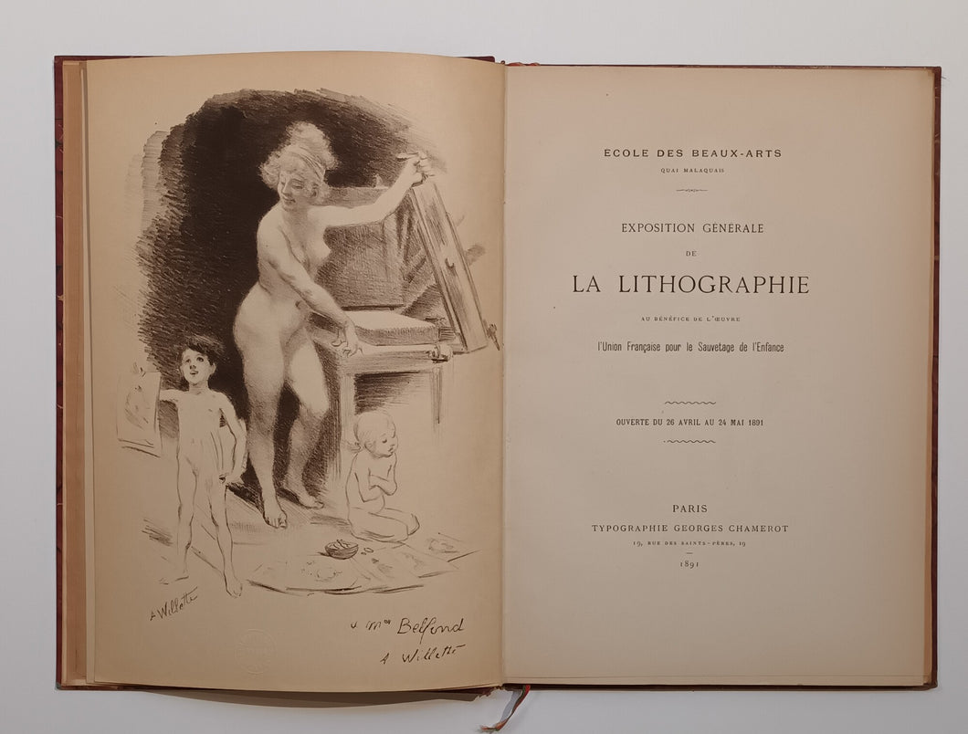 Exposition générale de la lithographie, au  bénéfice de l'oeuvre l'Union Française pour le Sauvetage de l'Enfance.1891.
