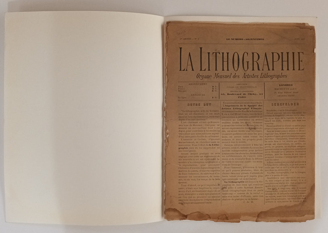 La lithographie, organe mensuel des artistes lithographes. Juin 1897.