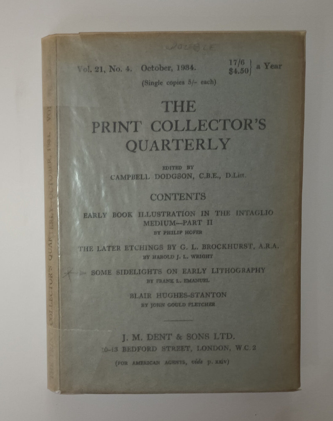 The Print Collector's Quaterly. Oct. 1934.