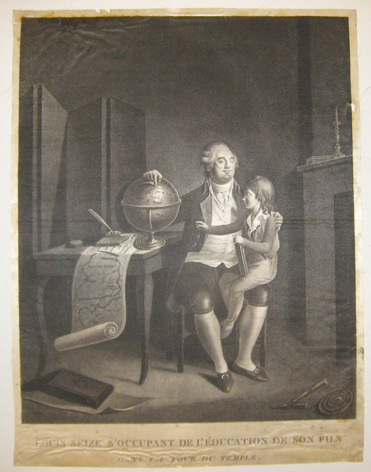 Louis Seize s'occupant de l'éducation de son fils dans la tour du Temple, dédié aux fidèles Français... 1798-