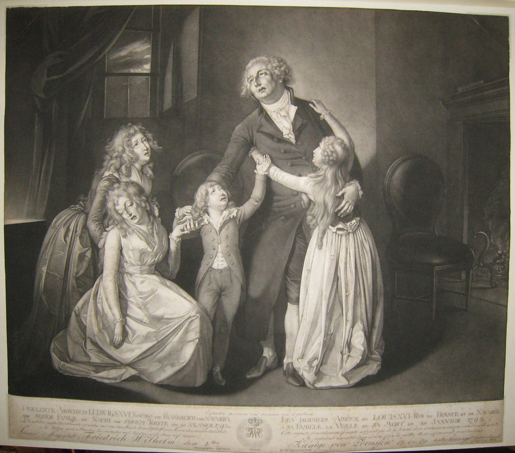 Les derniers Adieux de Louis XVI, Roi de France et de Navarre, à sa famille, la veille de sa mort le 20 janvier 1793. 